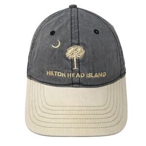 Hilton Head Island Baseball Cap Gray One Size Adjustable Embroidered 6 Panel